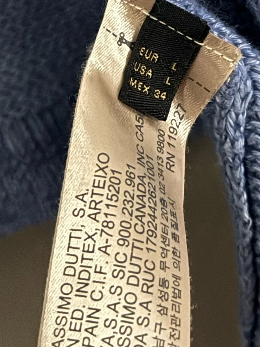Massimo Dutti Blue 100% Linen Open Front Cardigan Kimono Sweater Size L